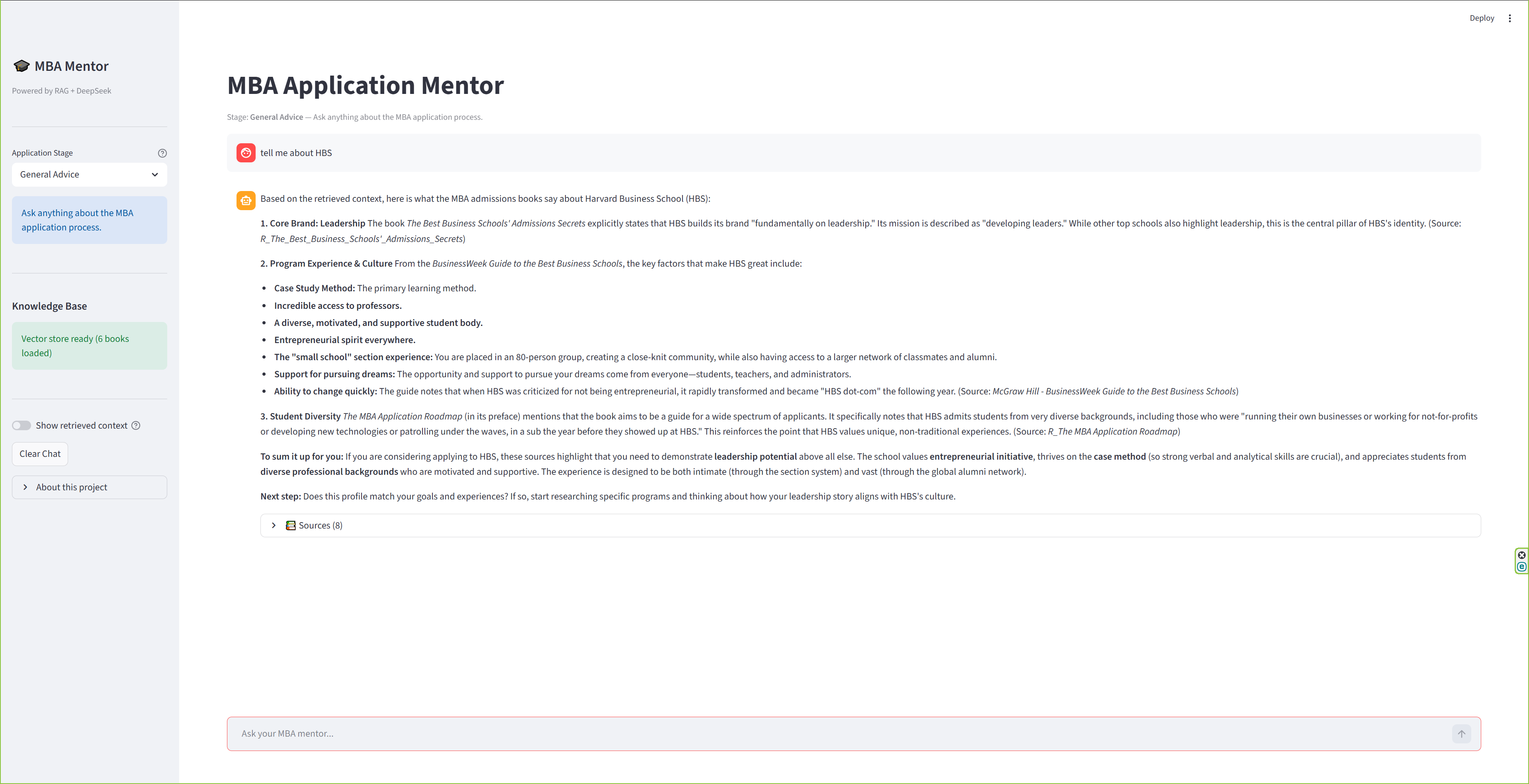 MBA APPLICATION MENTOR screenshot